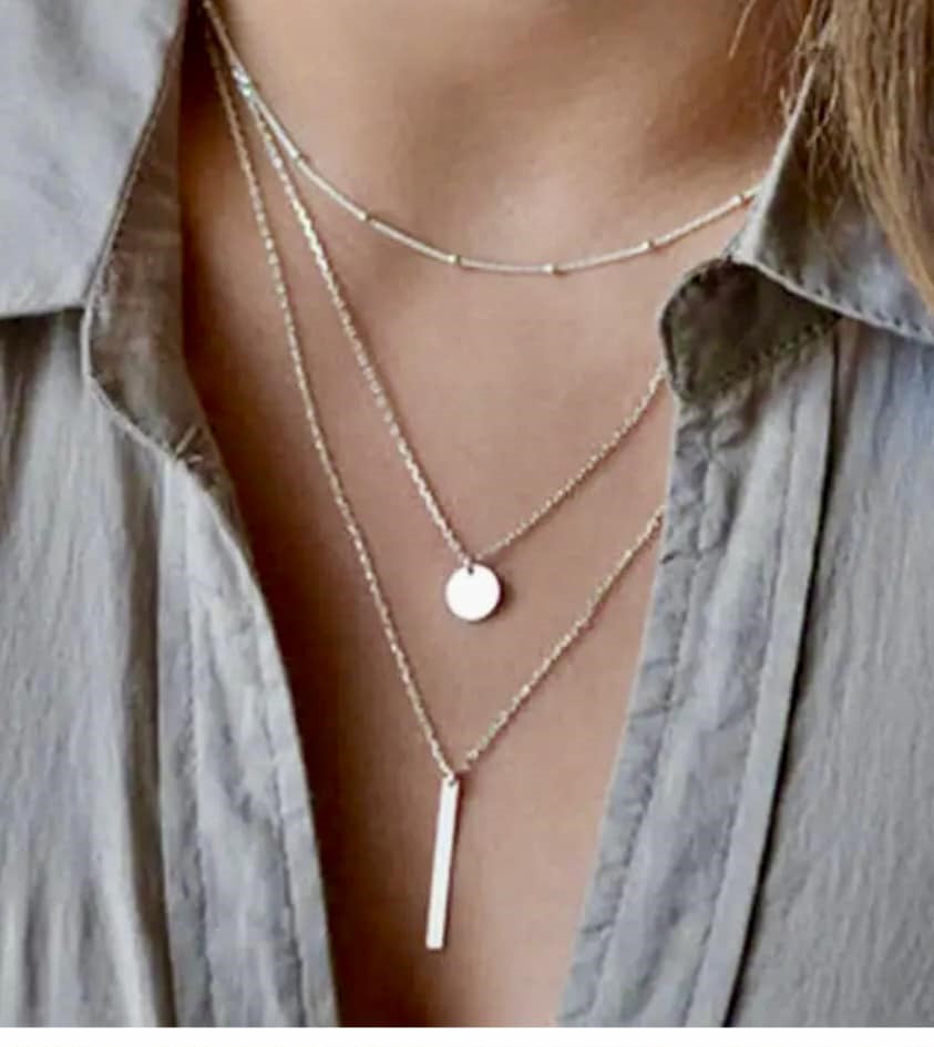 Triple Layer Necklace - Mulberry Skies