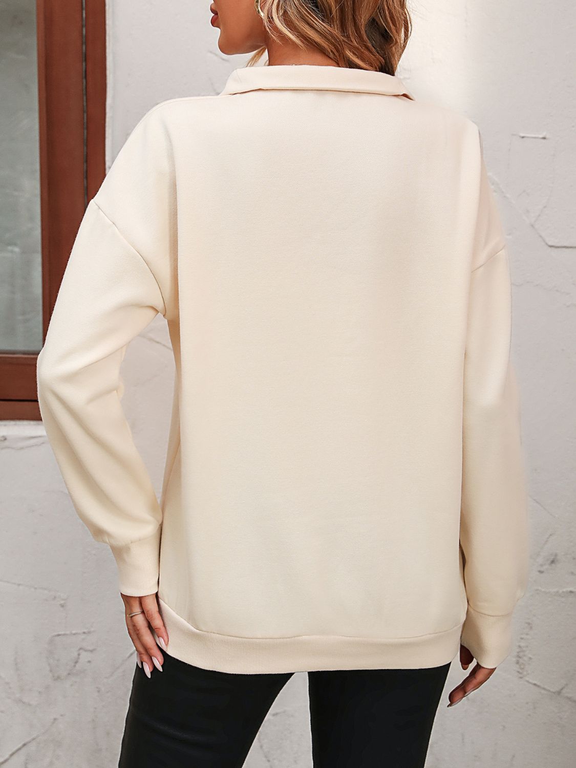 Mandy Zip-Up Dropped Shoulder Sweatshirt - Mulberry Skies