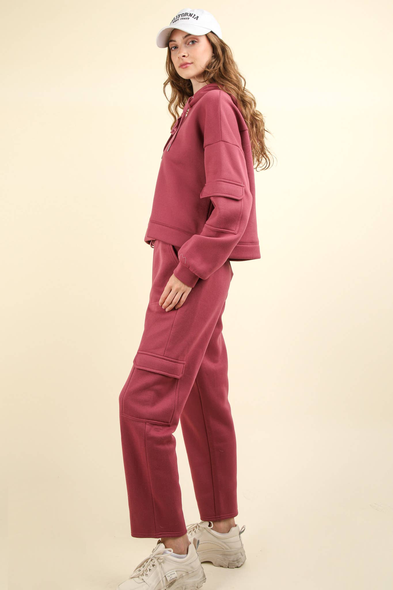 Frenchy Knit Comfy Hoodie Top & Pants Set - Mulberry Skies