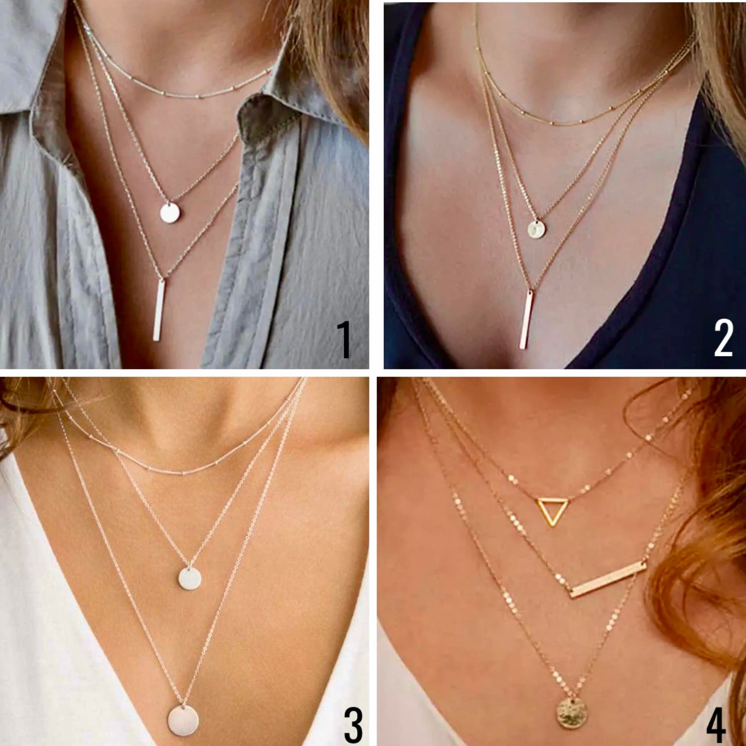 Triple Layer Necklace - Mulberry Skies