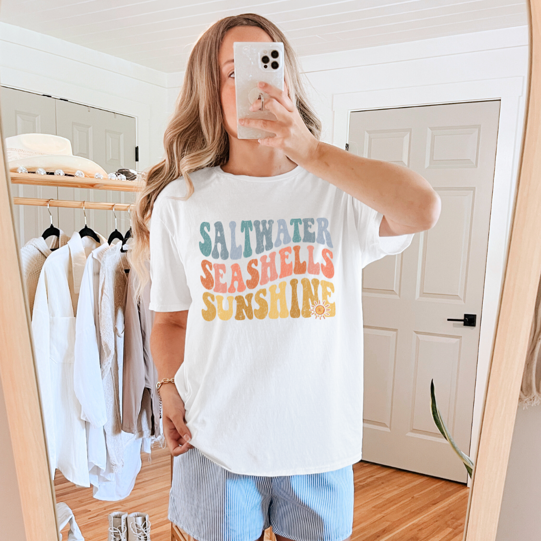 Saltwater Seashells Sunshine Graphic Tee - Mulberry Skies