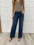 Addie Mid Rise Vintage Wash Wide Leg Jeans - Mulberry Skies