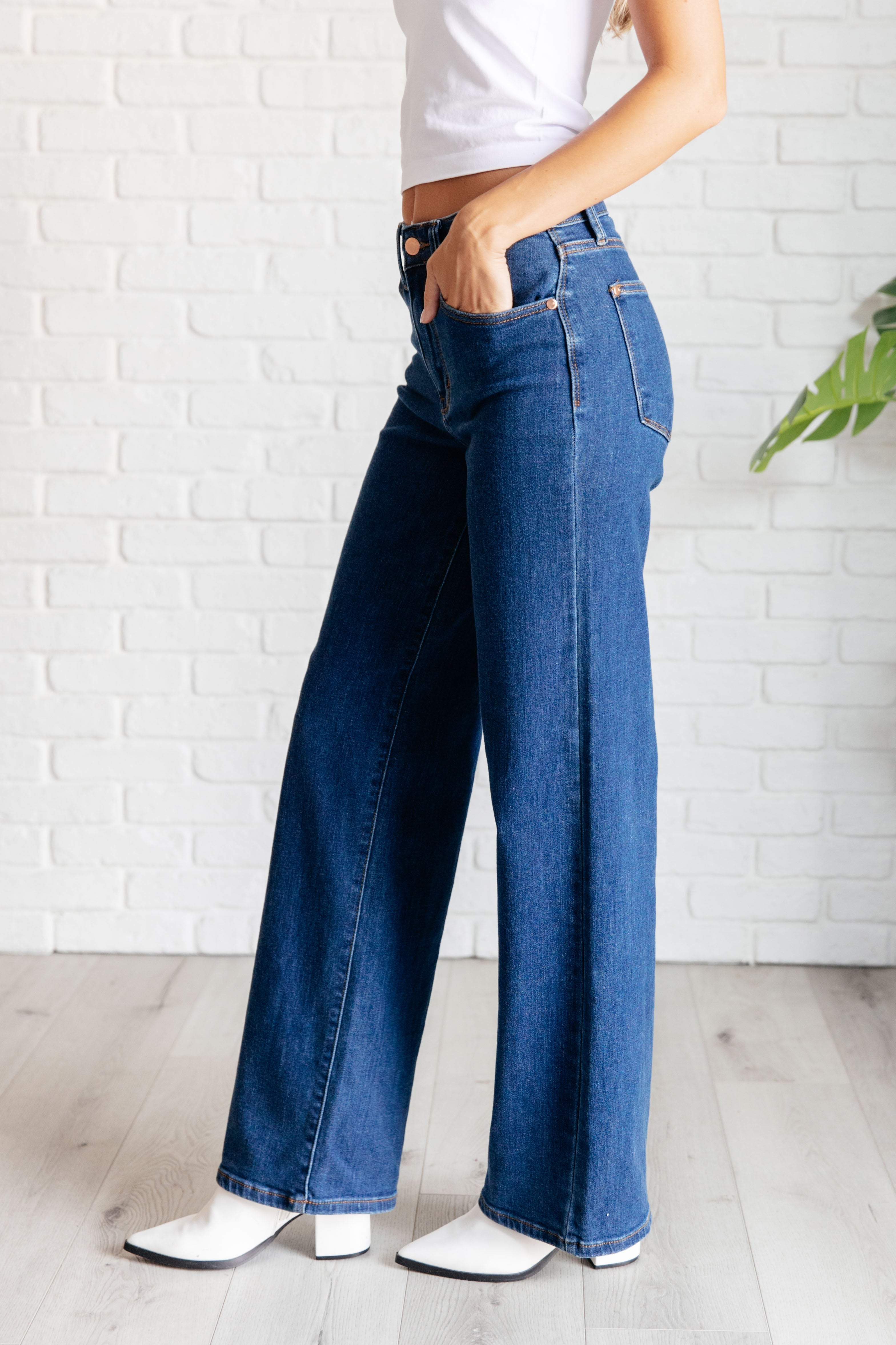 Hazel High Rise Vintage Wide Leg Jeans - Mulberry Skies