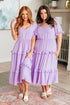 In My Carefree Era Tiered Ruffled Dress - Mulberry Skies