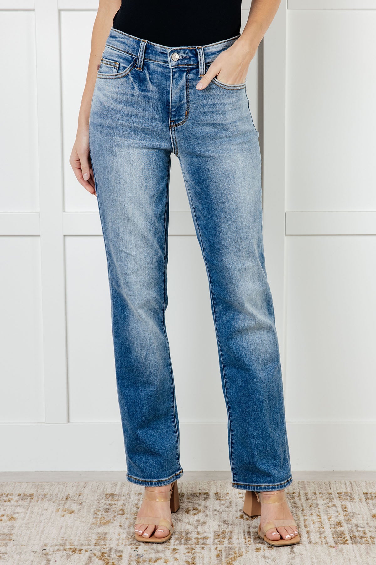 Nivea Vintage Wash Thermal Straight Jeans - Mulberry Skies