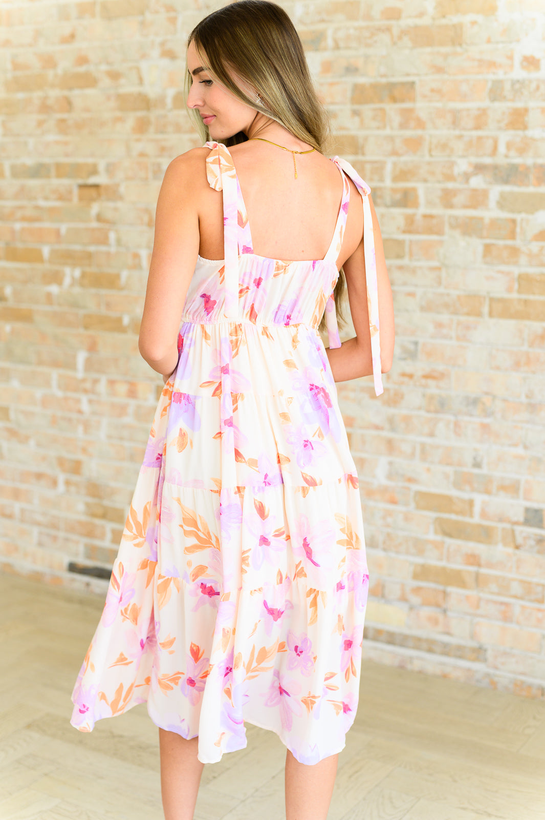 Pastel Petals Floral Midi Dress - Mulberry Skies