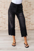 Ryan High Rise Button Fly Wide Leg Crop Jeans - Mulberry Skies
