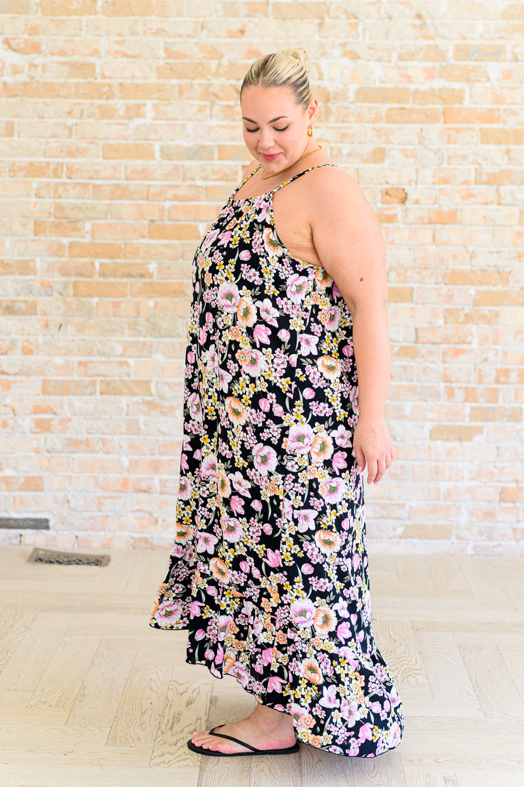 Sunny Side of Life Halter Top Dress - Mulberry Skies