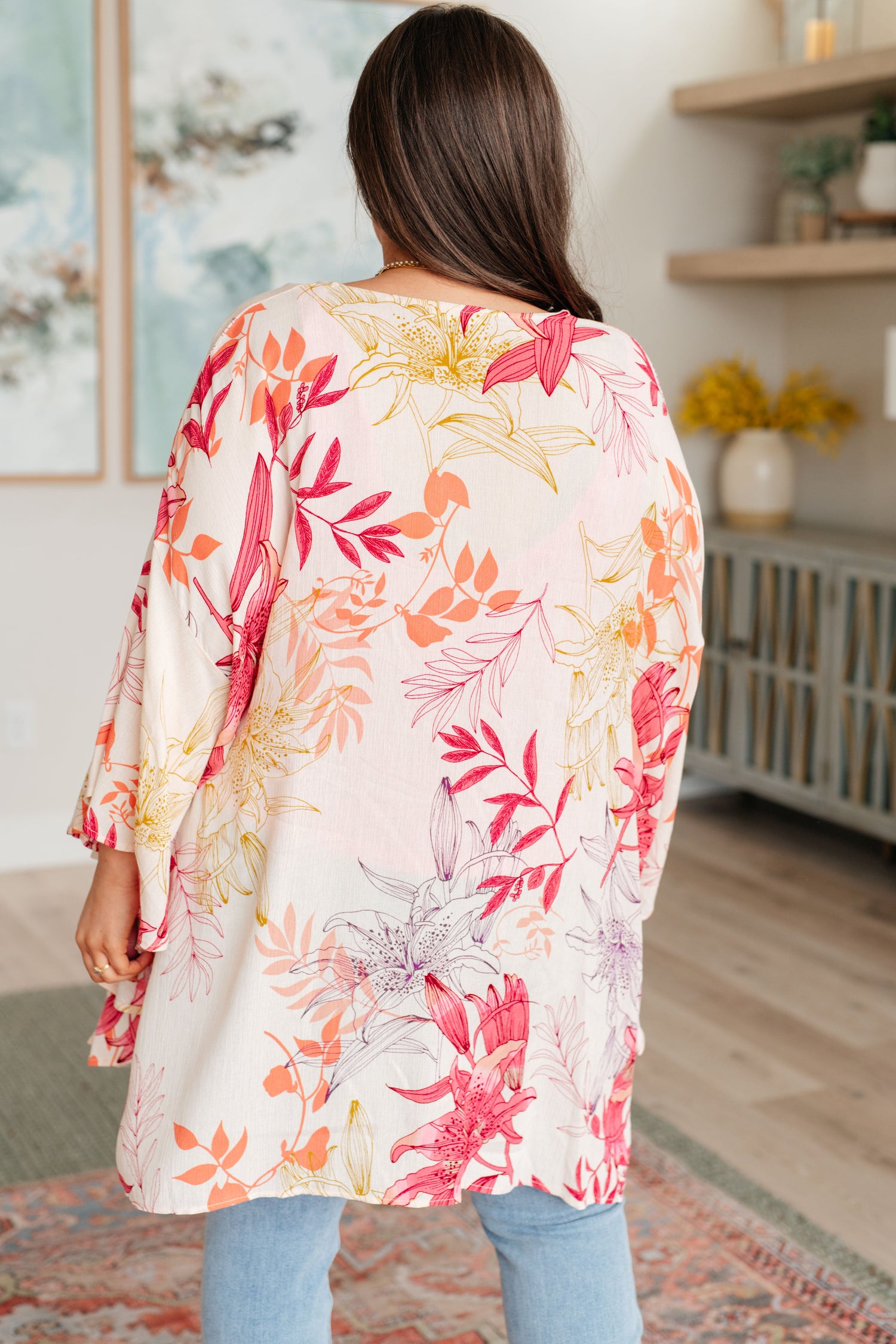 Vacay Season Bell Sleeve Kimono - Mulberry Skies