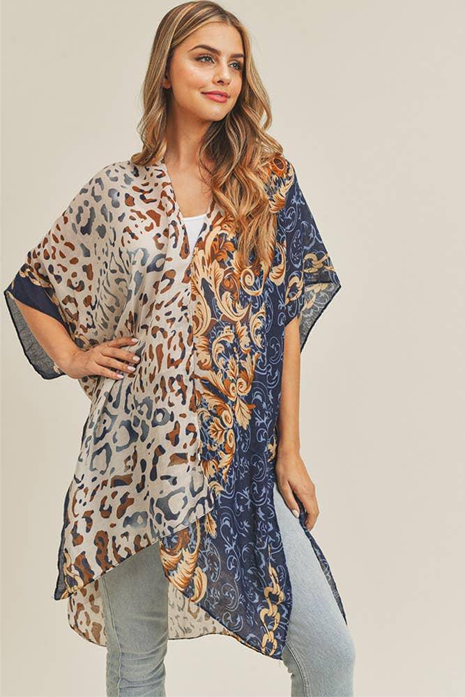 Boho Leopard Kimono - Mulberry Skies