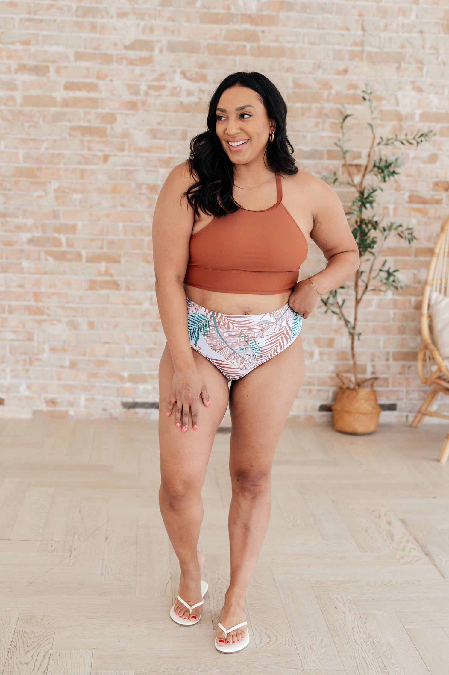 Tahiti Tropical Print Swim Bottoms - Mulberry Skies