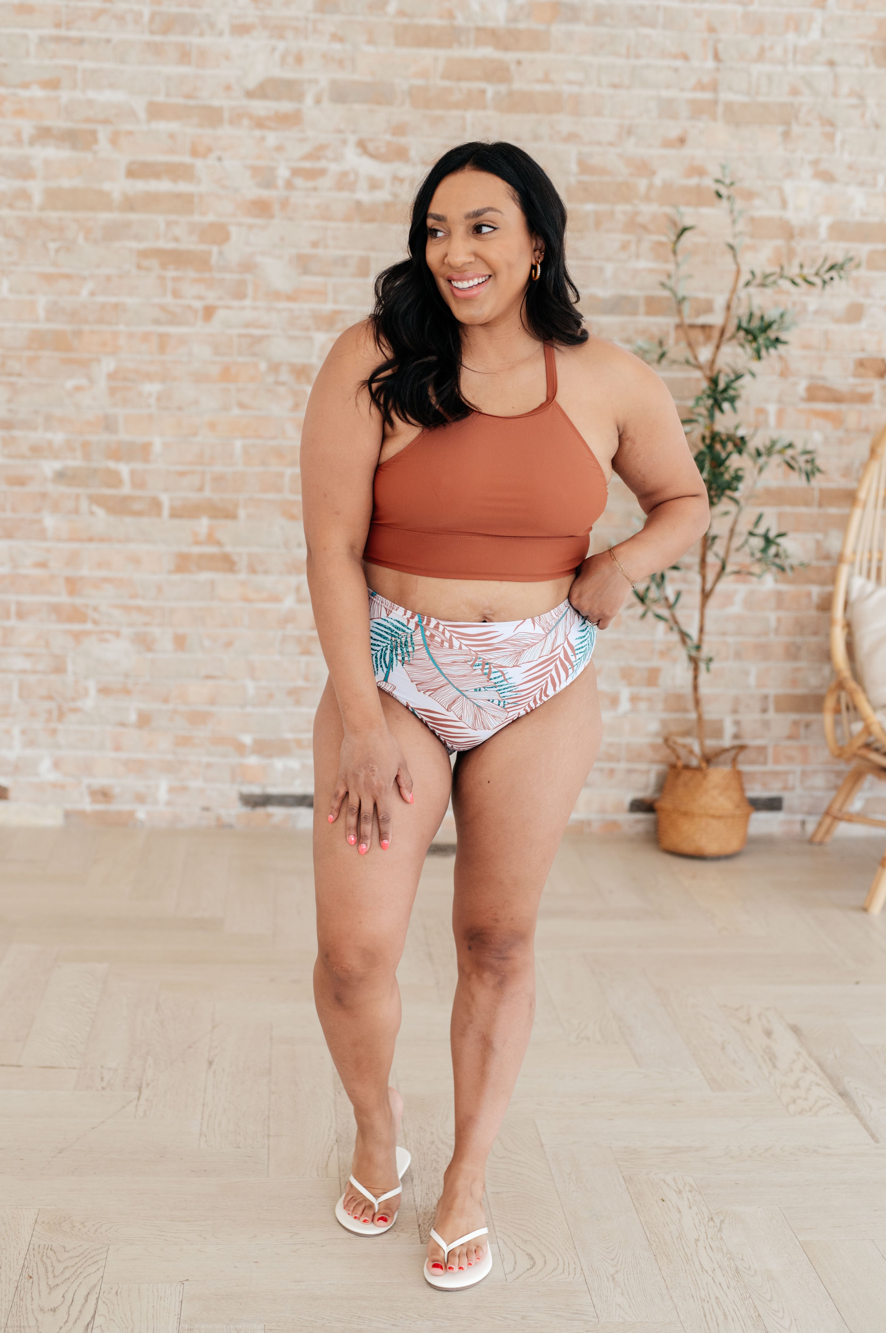 Tahiti Tropical Print Swim Bottoms - Mulberry Skies