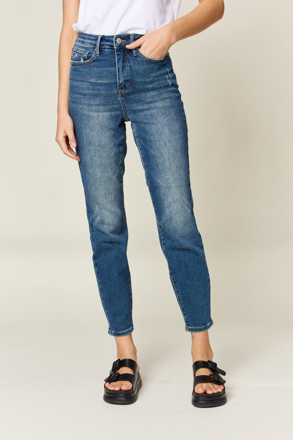 Judy Blue Tummy Control High Waist Slim Jeans - Mulberry Skies