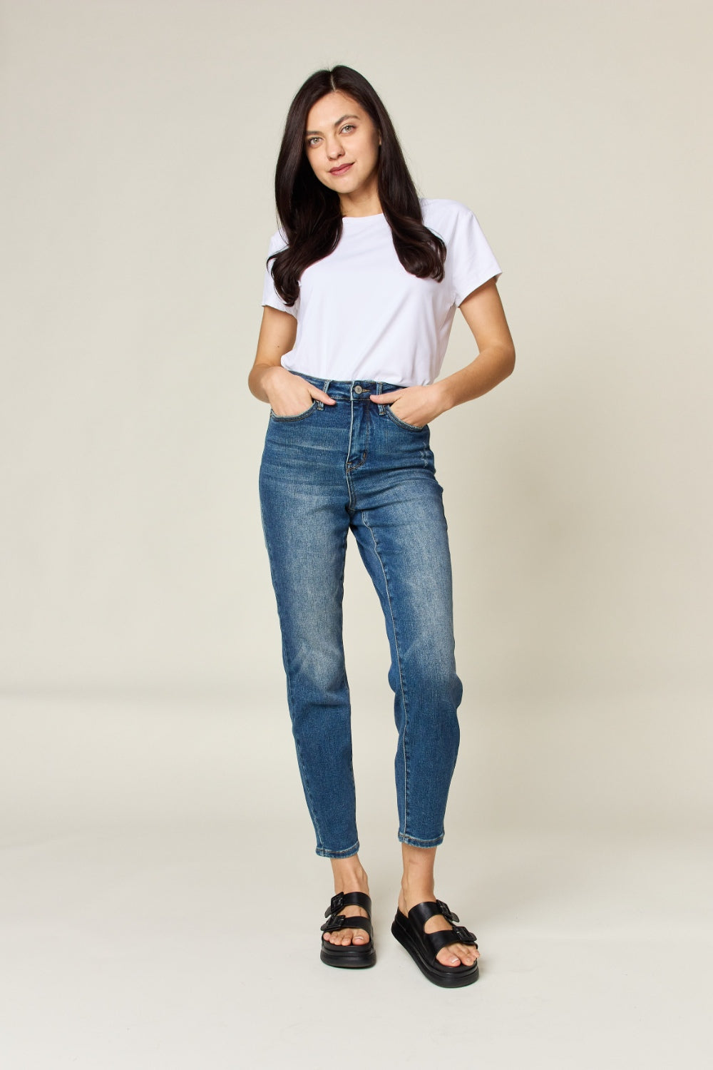 Judy Blue Tummy Control High Waist Slim Jeans - Mulberry Skies