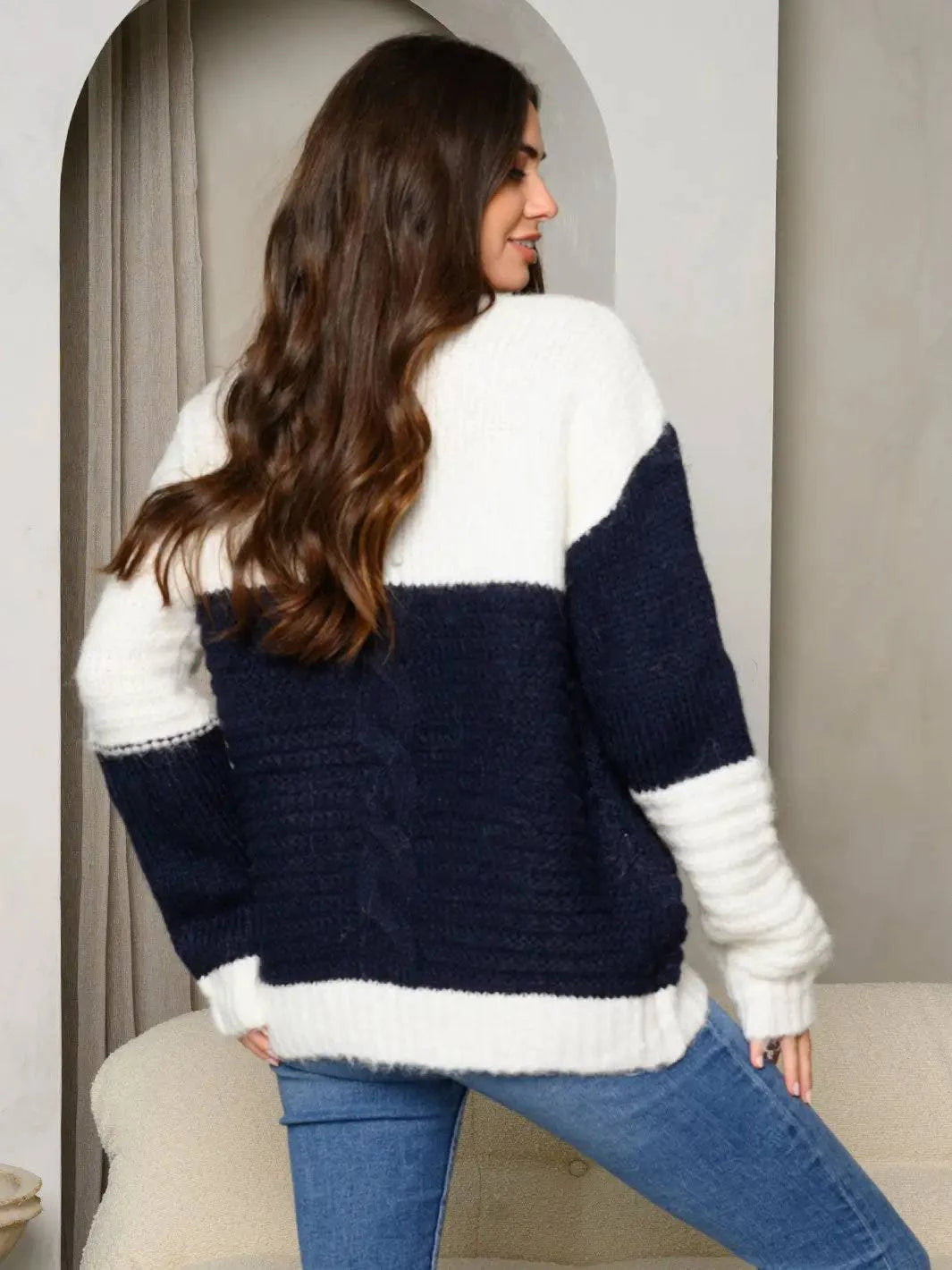 Color Block Sweater-Mulberry Skies