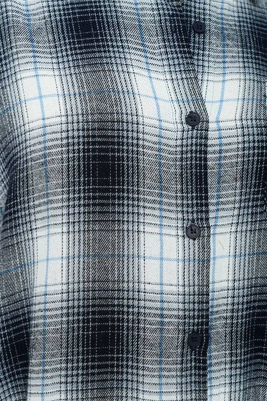 Oversized Plaid Flannel-Mulberry Skies