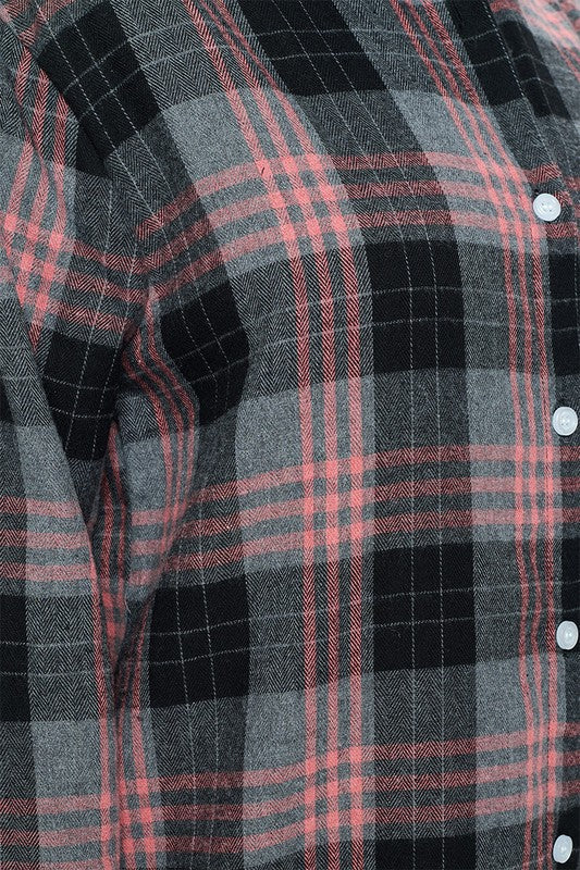 Oversized Plaid Flannel-Mulberry Skies