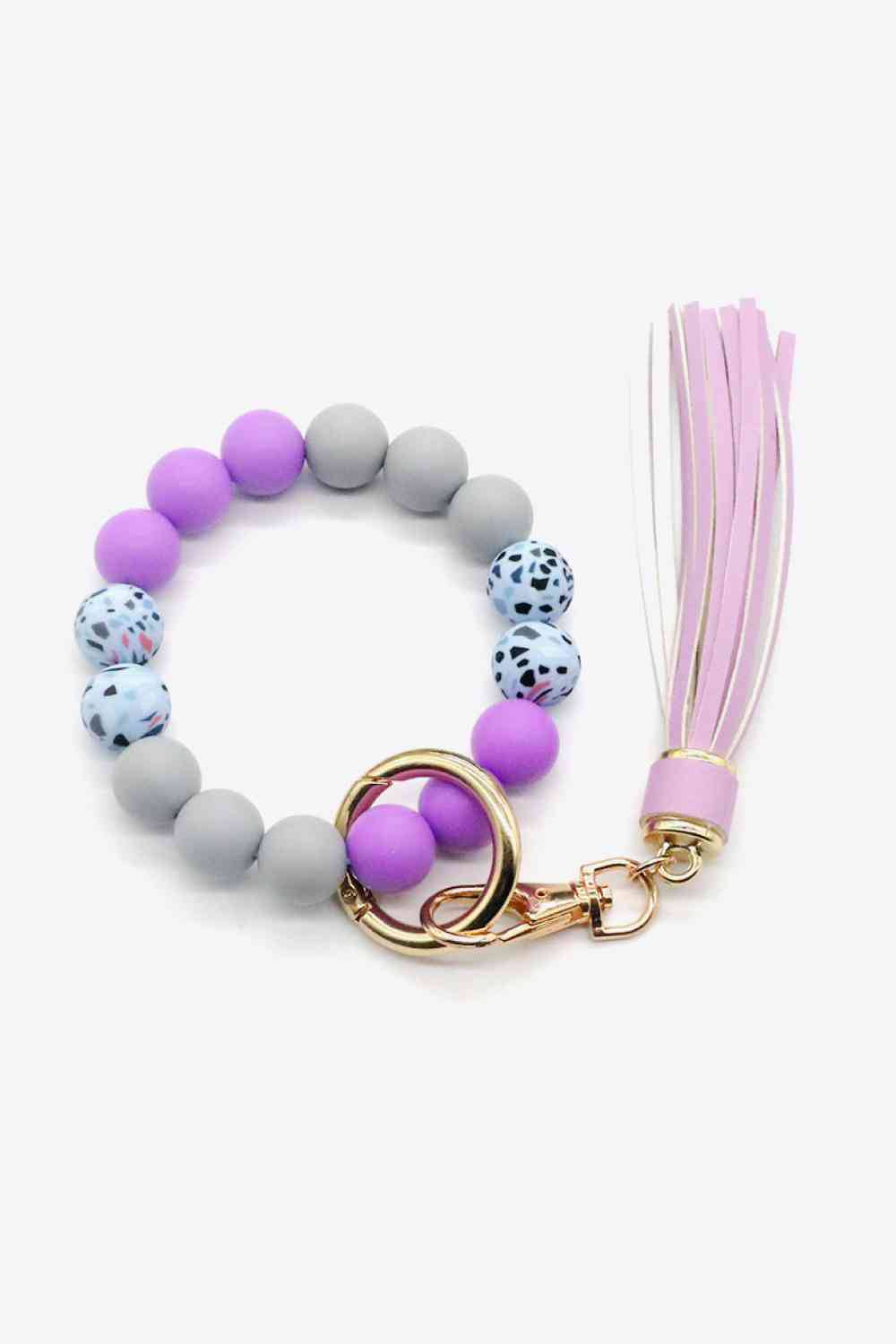 Multicolored Beaded Tassel Keychain-Mulberry Skies