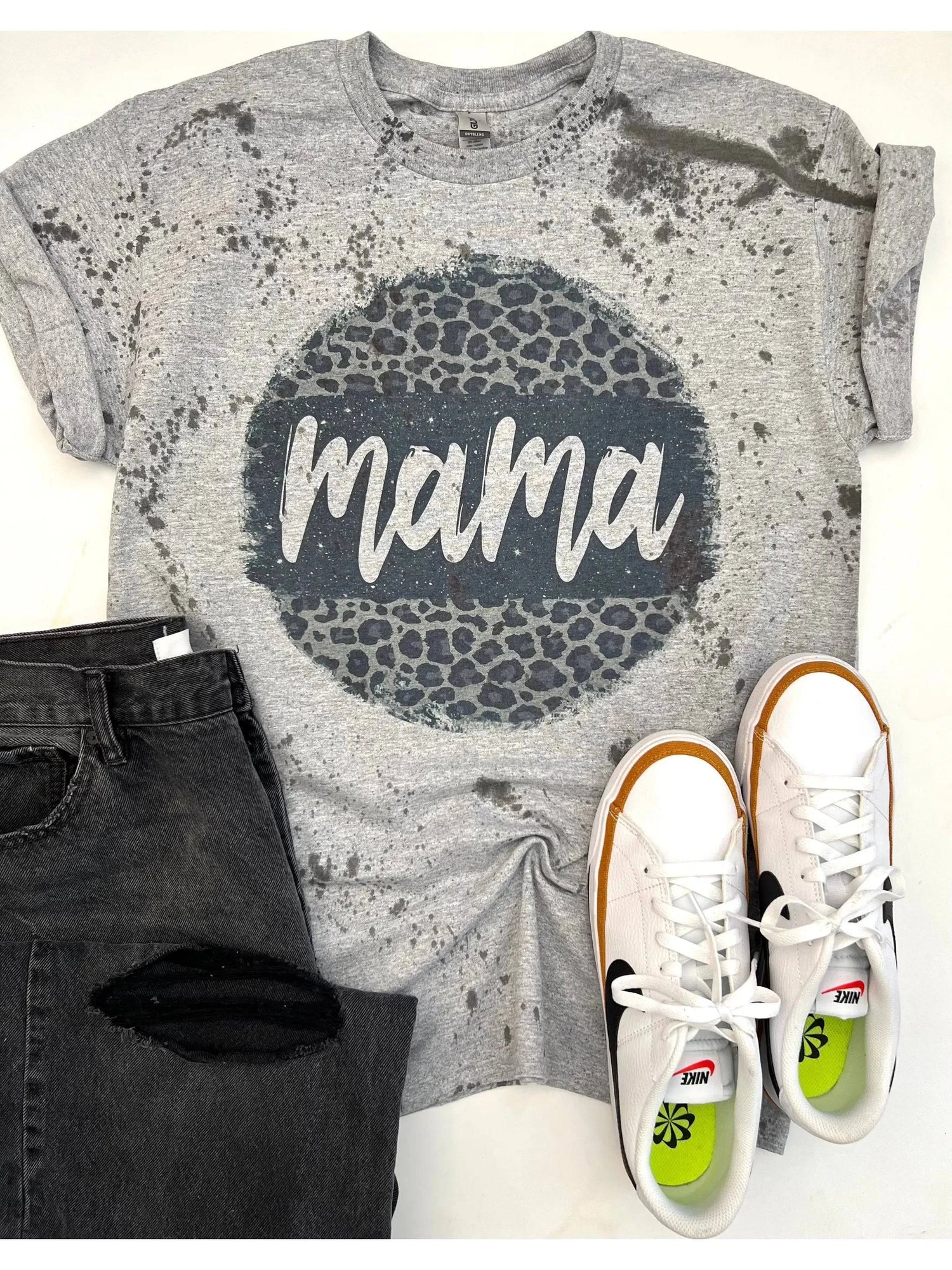 Mama Leopard Splat Tee-Mulberry Skies