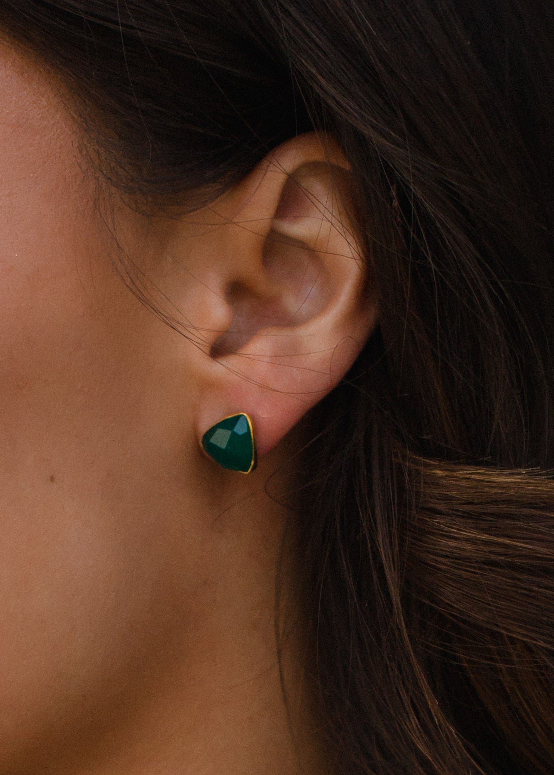 Green Stud Earrings - Mulberry Skies
