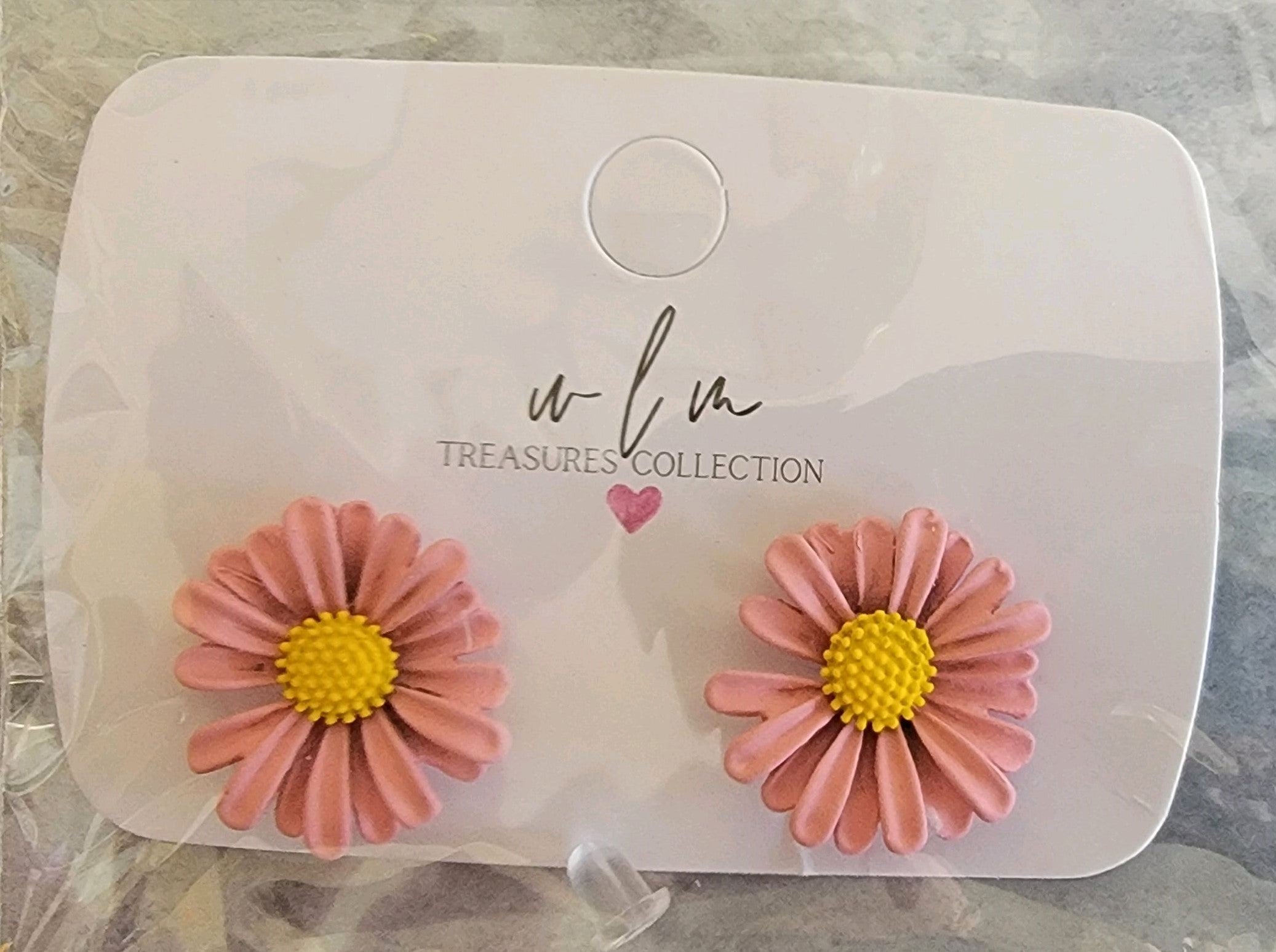 Pink Clay Flower Earring - Mulberry Skies