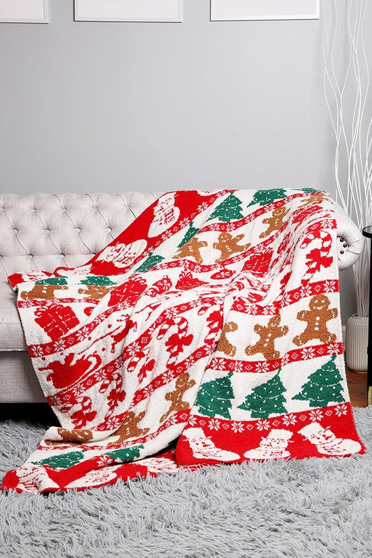 Christmas Holiday Reversible Throw Blanket - Mulberry Skies