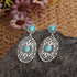 Bohemian Oval Turquoise Dangle Earrings - Mulberry Skies