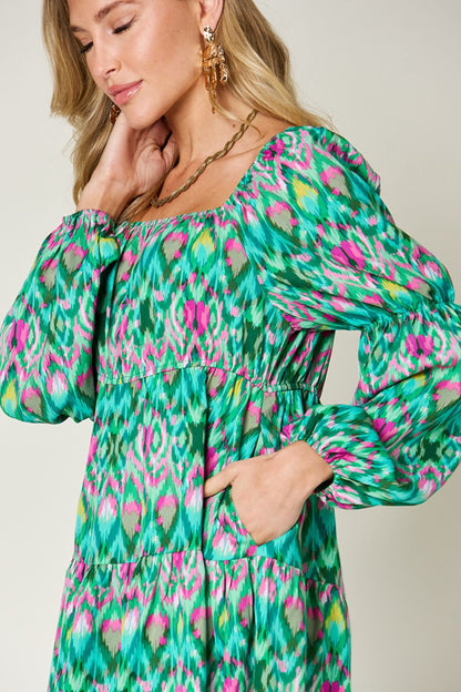 Printed Long Sleeve Dress