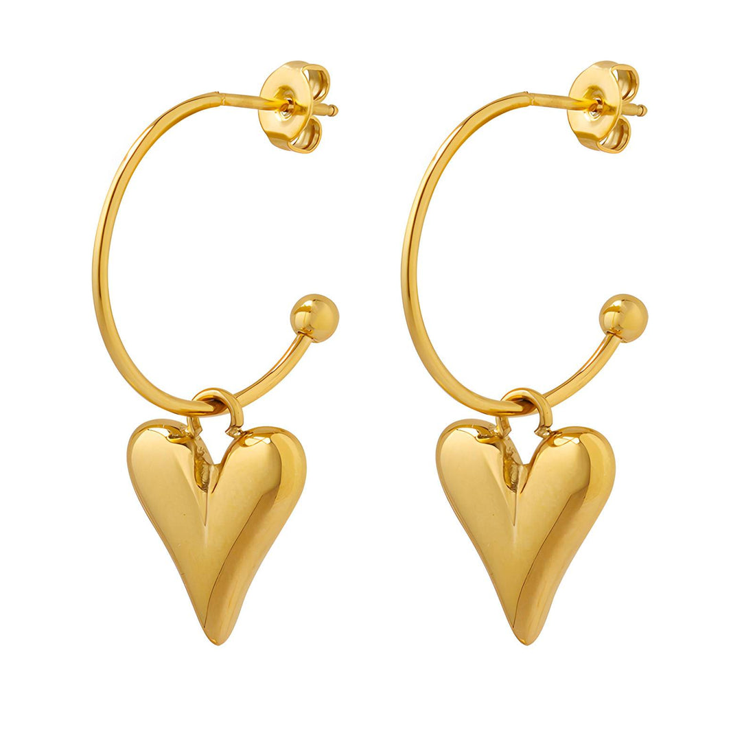 18K gold-plated Stainless-steel Hearts earrings