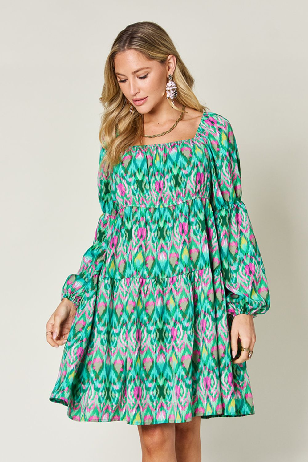 Printed Long Sleeve Dress