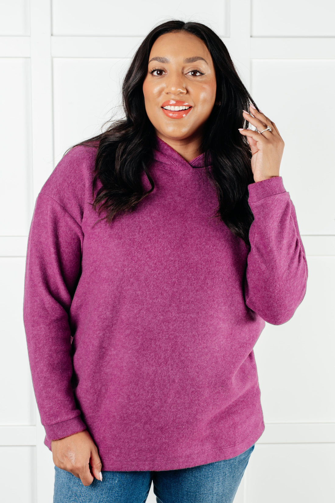 Basically My Favorite Hooded Pullover in Light Plum