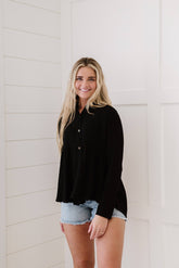 Great Days Ahead Button Down Top - Mulberry Skies