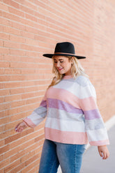 Let Me Love You Color Block Sweater - Mulberry Skies