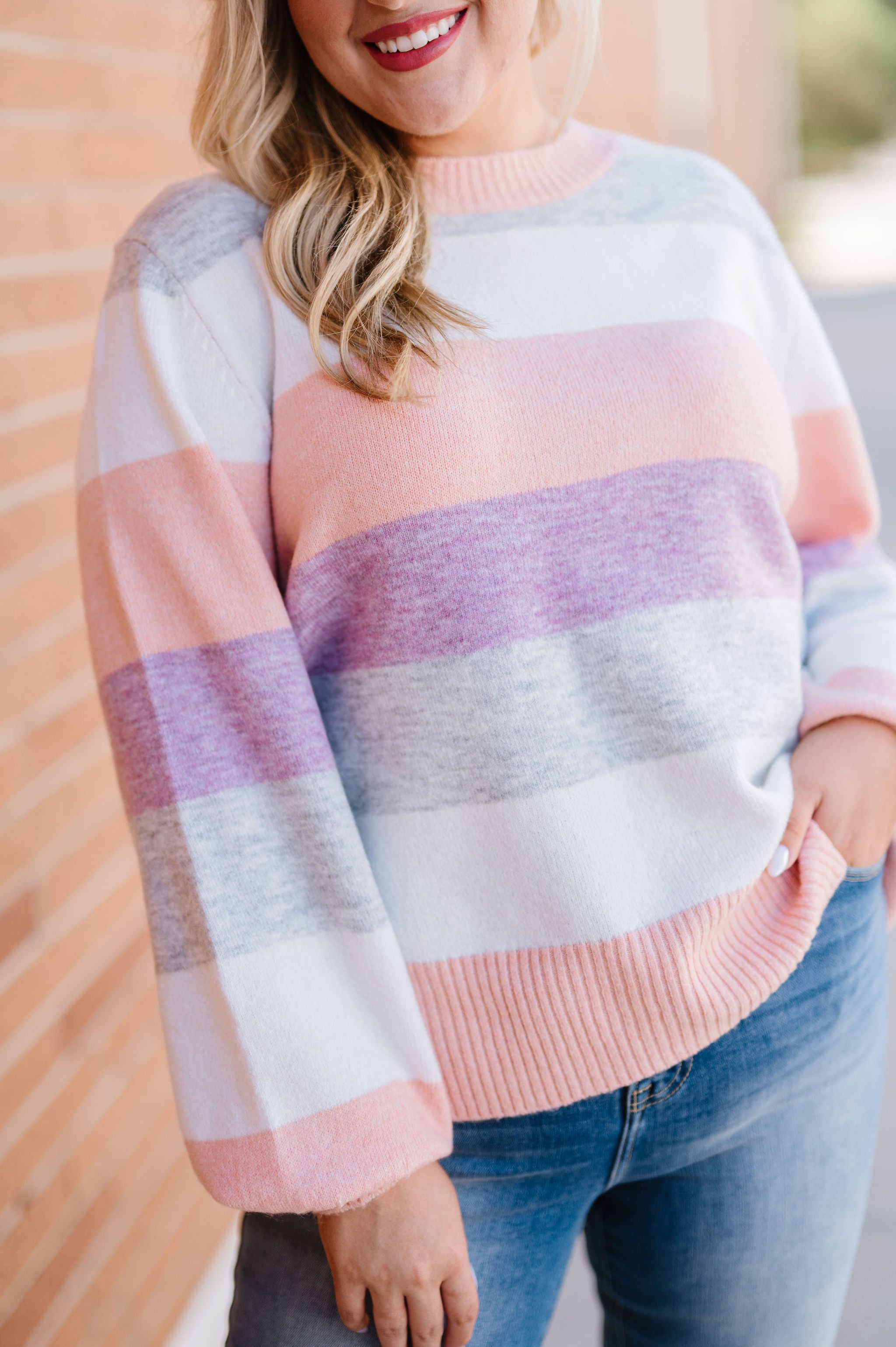 Let Me Love You Color Block Sweater - Mulberry Skies