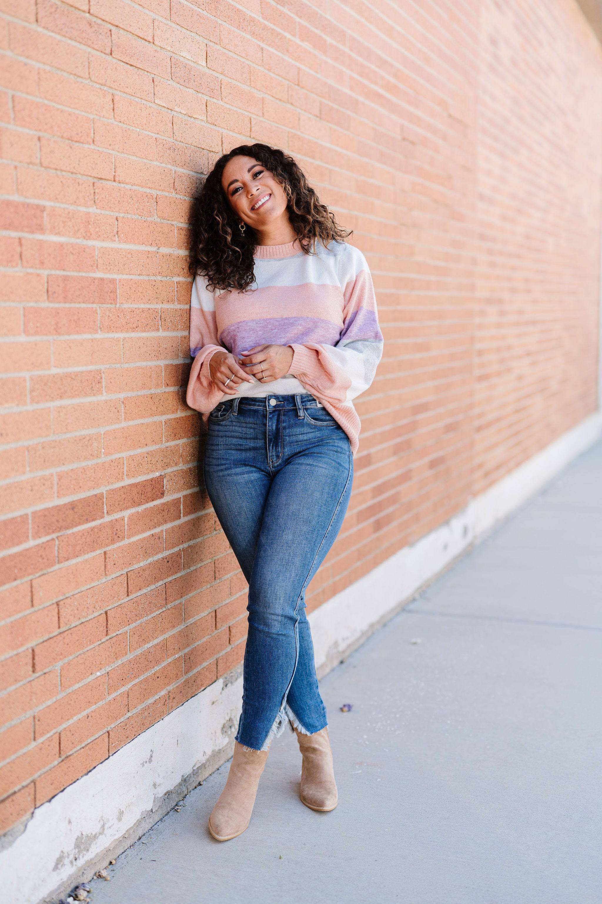Let Me Love You Color Block Sweater - Mulberry Skies