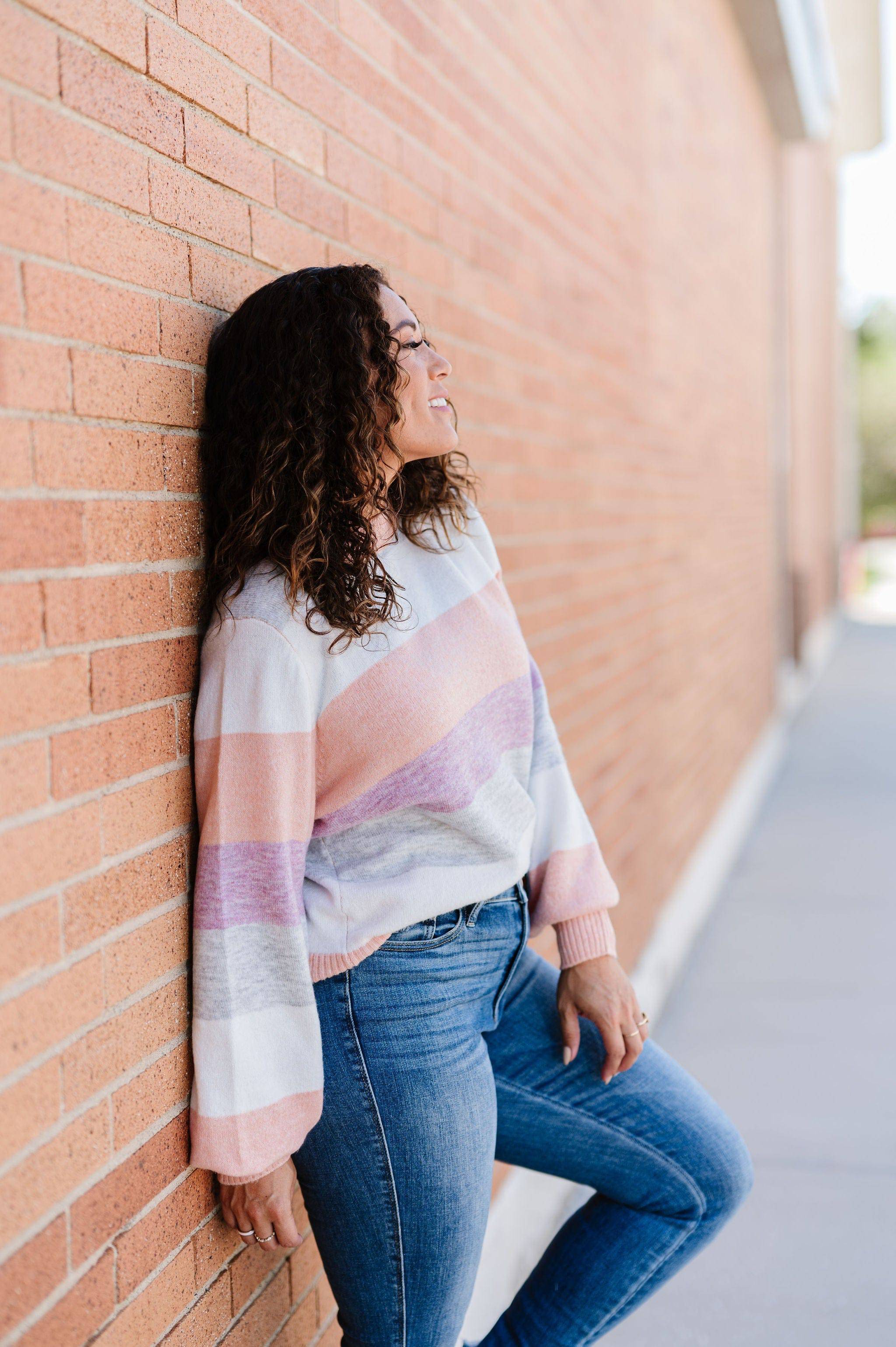 Let Me Love You Color Block Sweater - Mulberry Skies