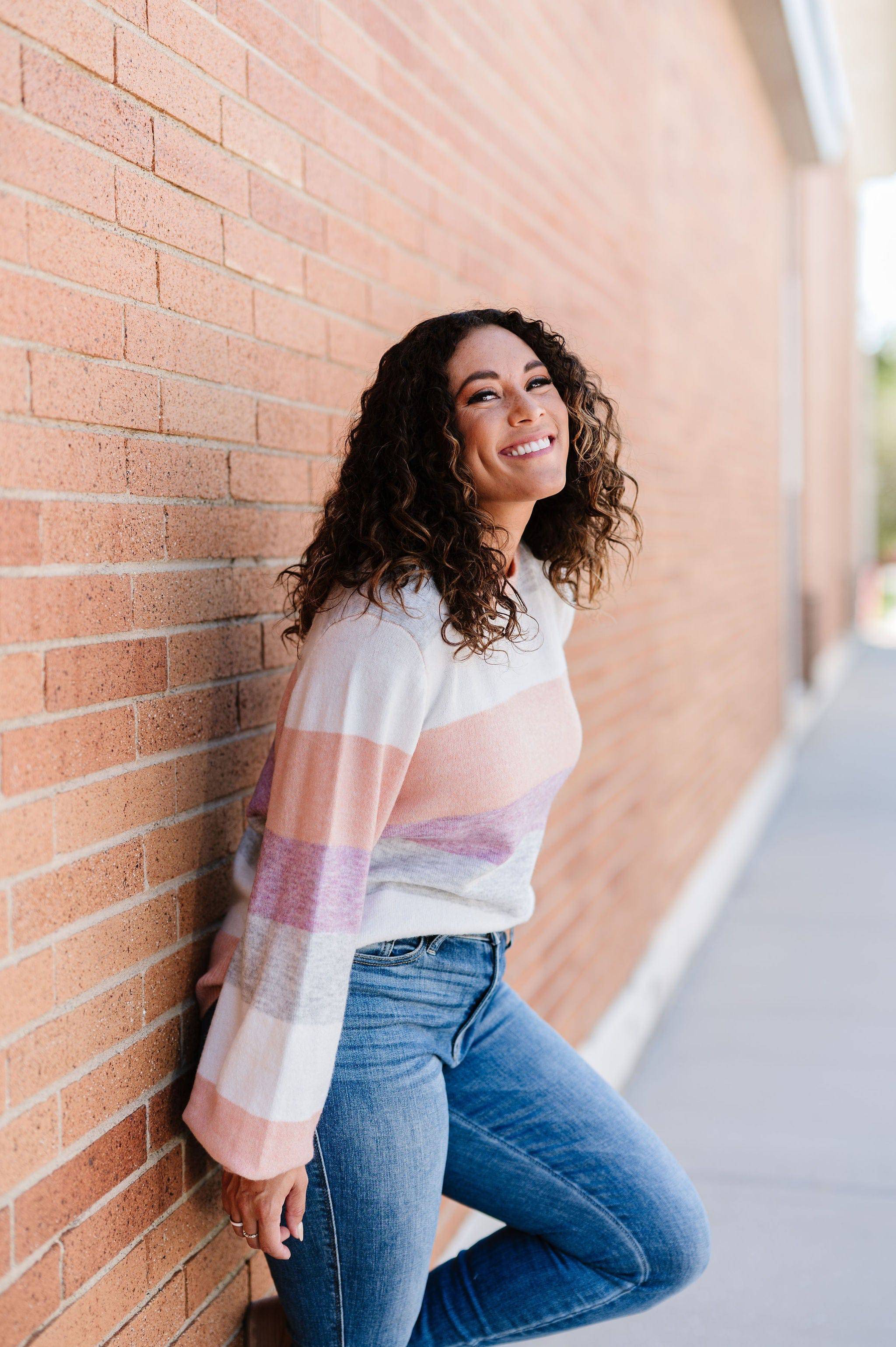 Let Me Love You Color Block Sweater - Mulberry Skies