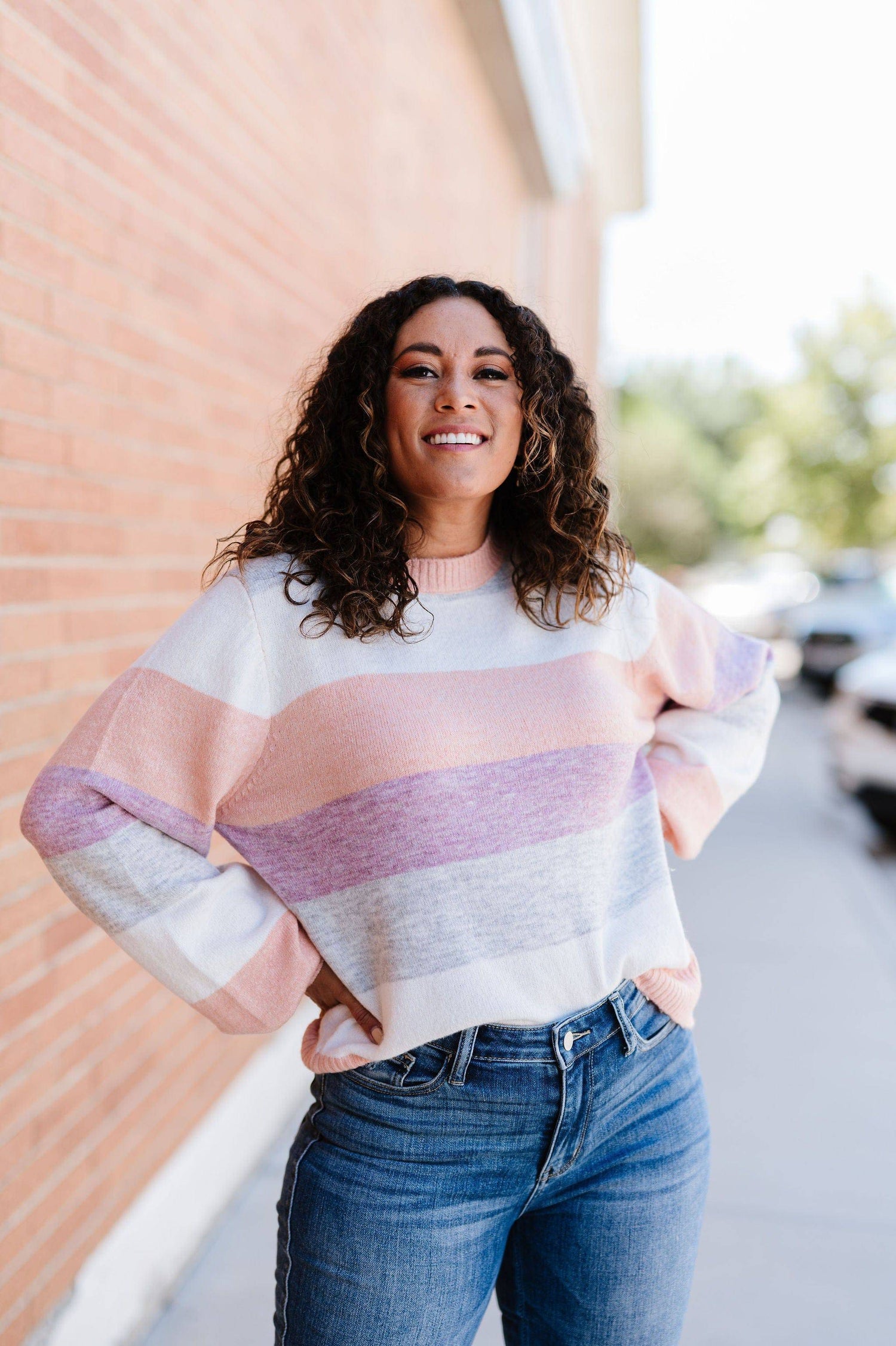 Let Me Love You Color Block Sweater - Mulberry Skies