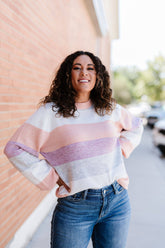 Let Me Love You Color Block Sweater - Mulberry Skies