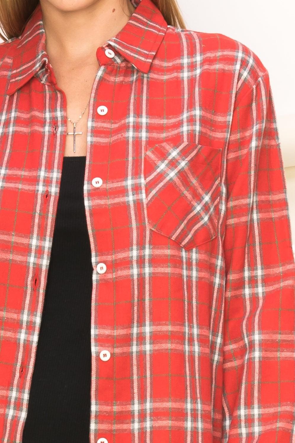 Always and Forever Red Plaid Top - Mulberry Skies