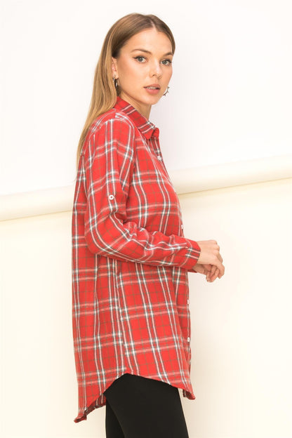 Always and Forever Red Plaid Top - Mulberry Skies