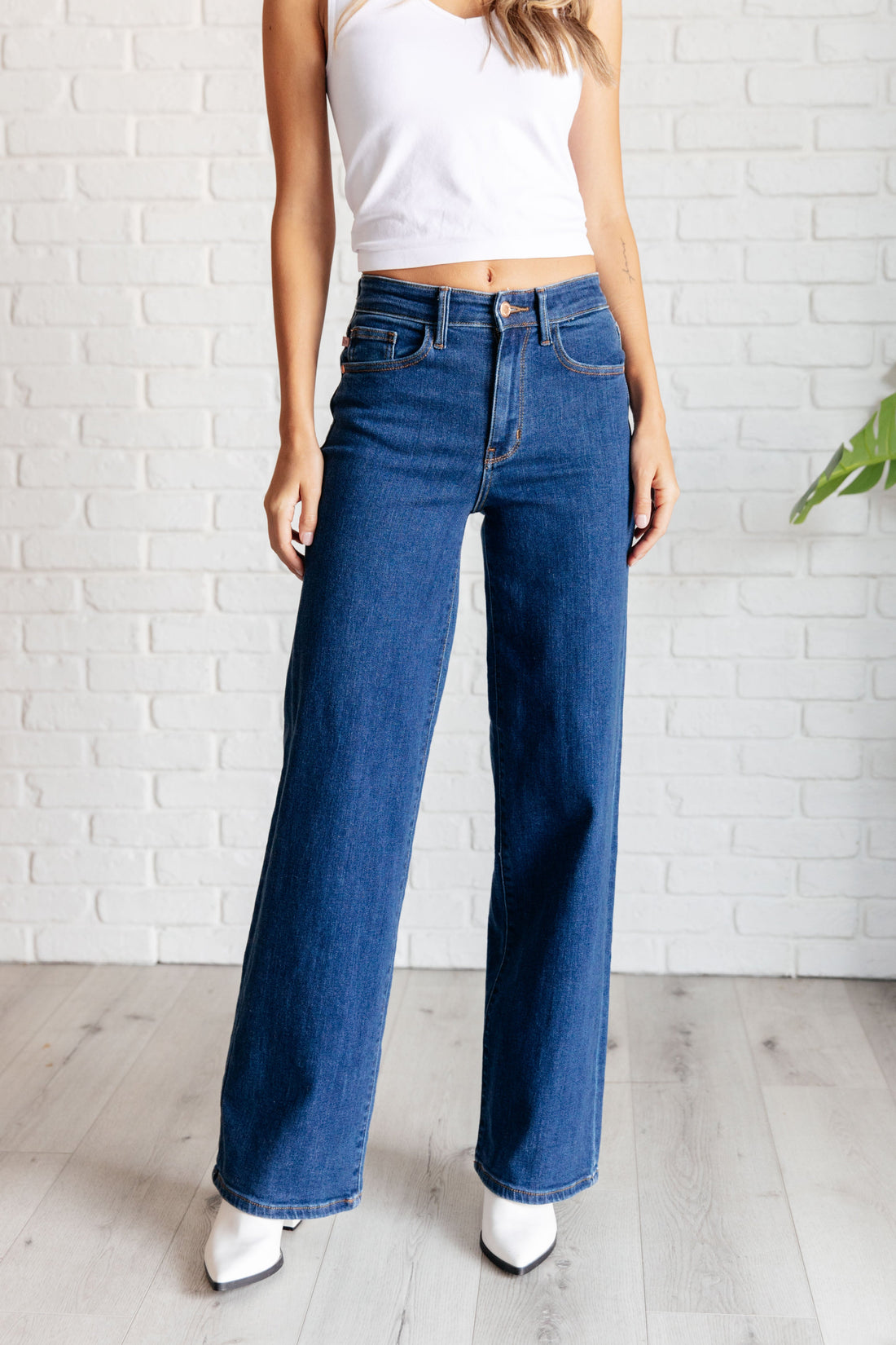 Hazel High Rise Vintage Wide Leg Jeans - Mulberry Skies