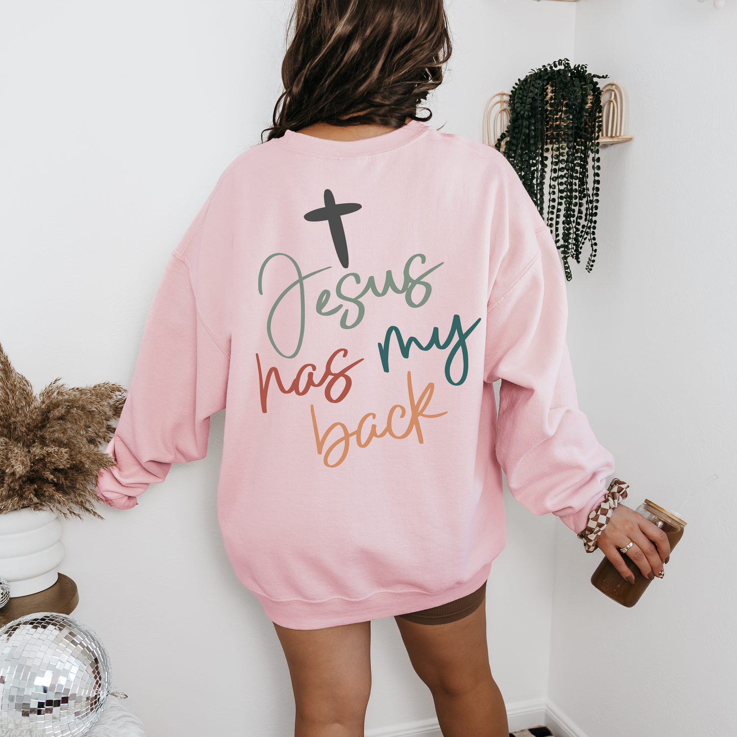 Jesus Has My Back Graphic Sweatshirt