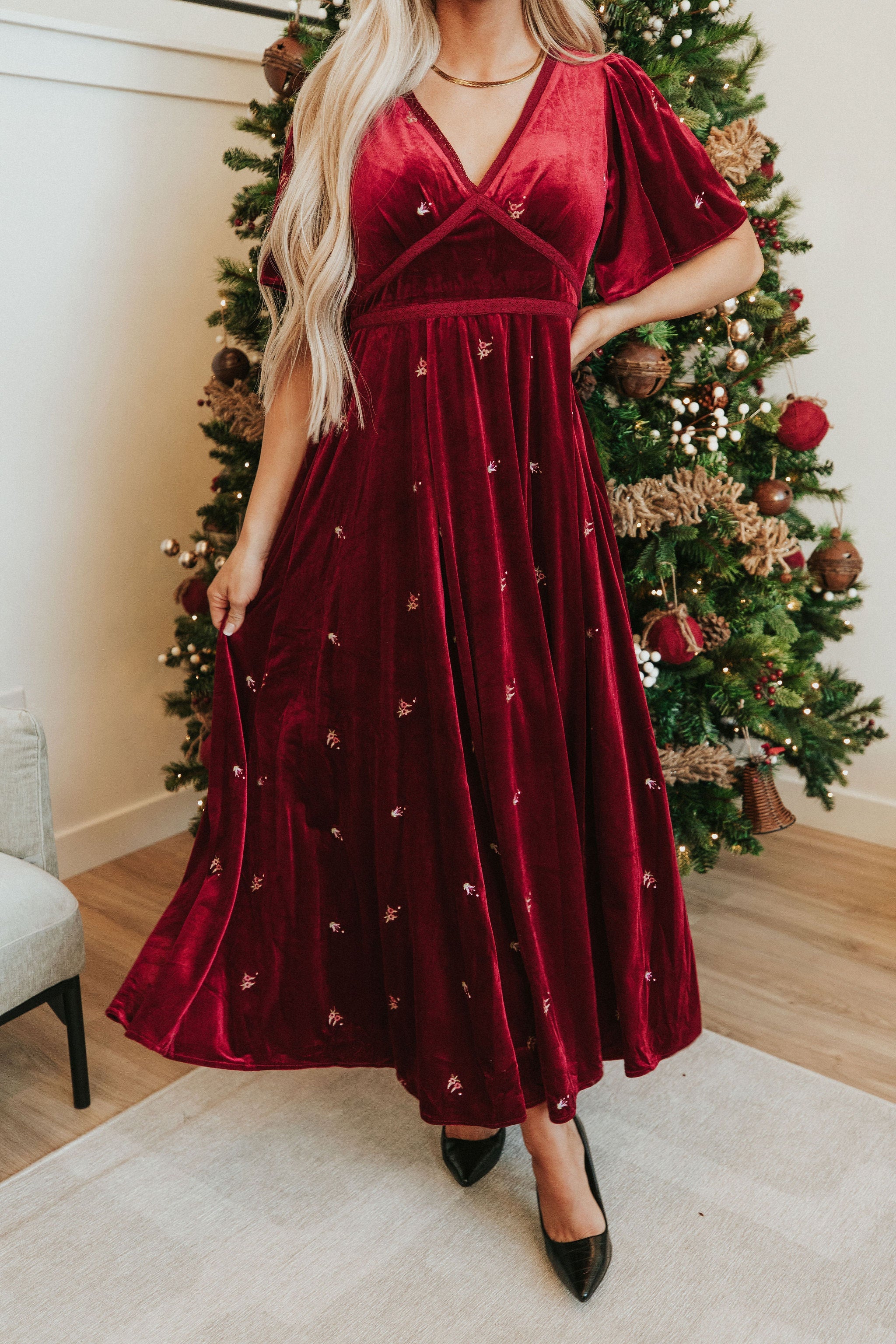 Always Turn To You Velvet Dress