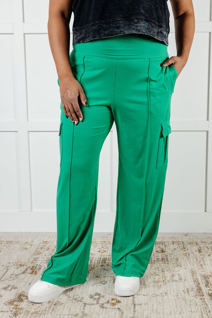 Race to Relax Cargo Pants in Emerald Green