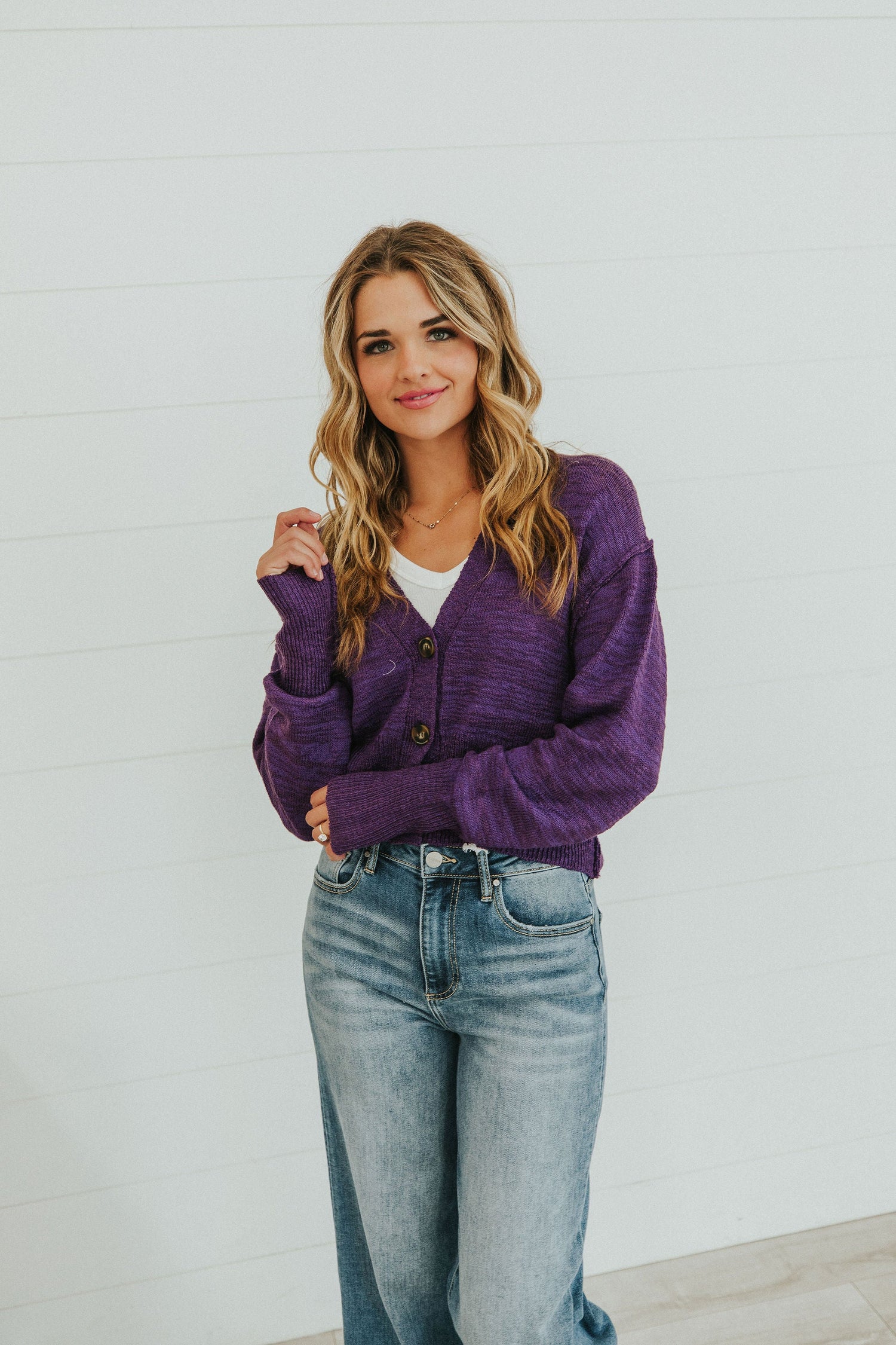 All Figured Out Button Front Cardigan