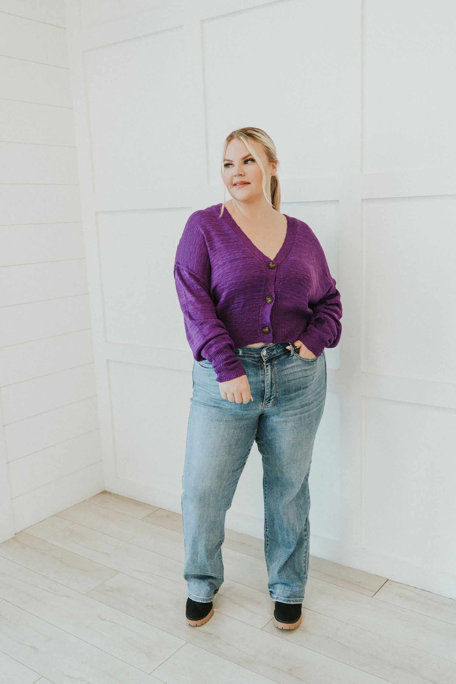 All Figured Out Button Front Cardigan