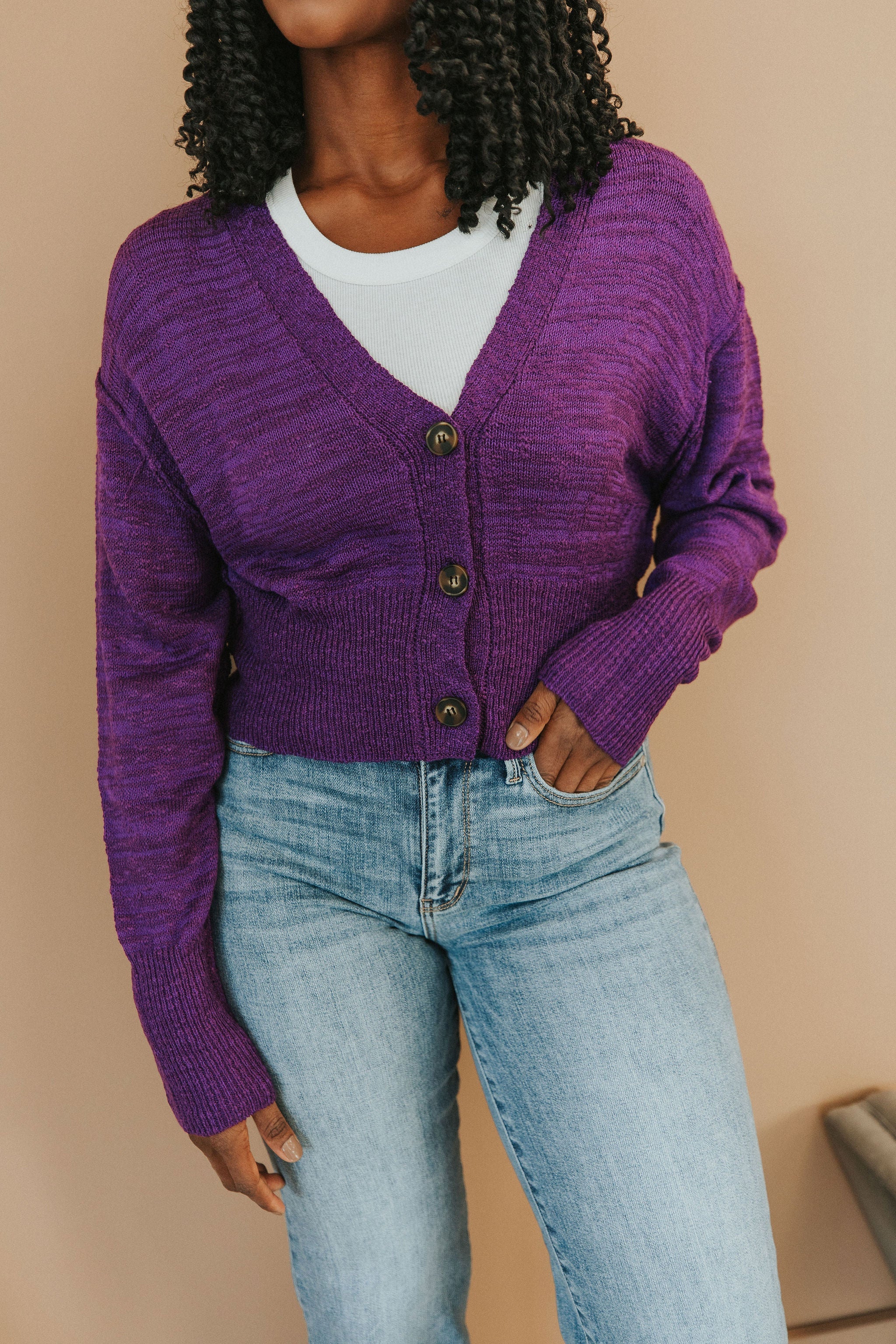 All Figured Out Button Front Cardigan