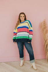 You Should Be Here Color Block Sweater - Mulberry Skies