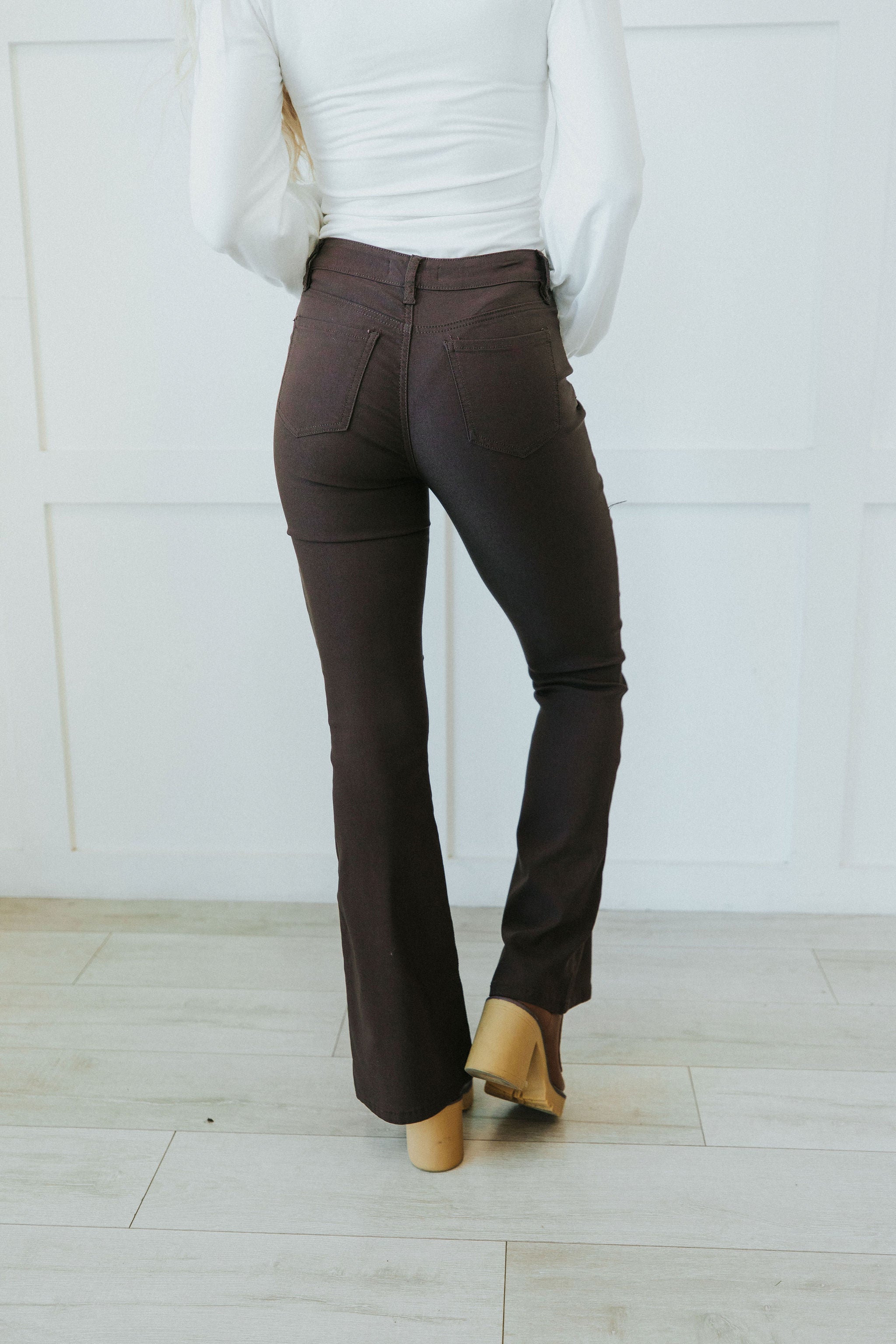Magic In Your Step Flare Leg Jeans - Brown - Mulberry Skies